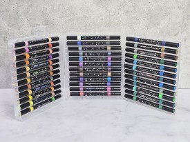Marcadores negros con glitter doble punta x72